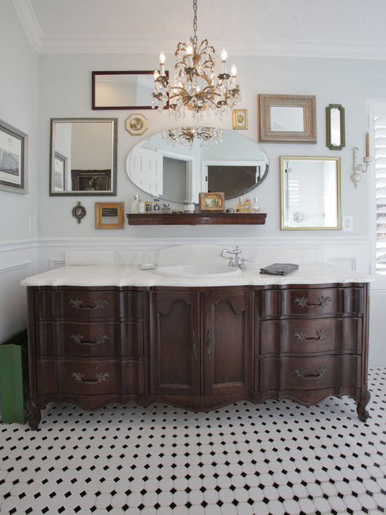 An Old Dresser Turns Into A Bathroom, How To Transform A Dresser Into Vanity