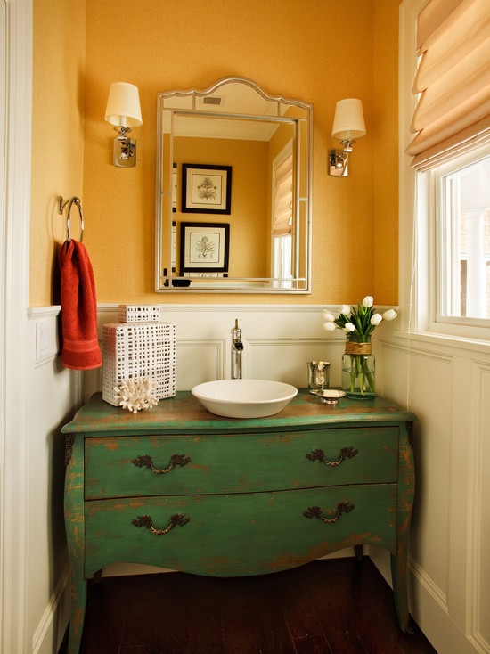 An Old Dresser Turns Into A Bathroom, Vintage Dresser Bathroom Vanity