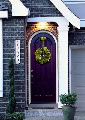 aubergine traditional entrance door