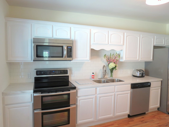 repainted cabinets traditional kitchen