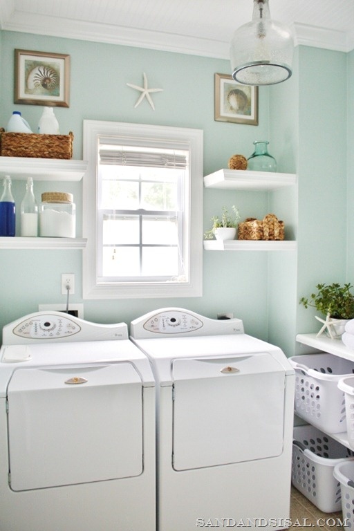 turquoise laundry room