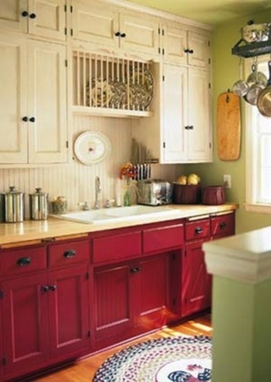 painted kitchen cabinet two tone