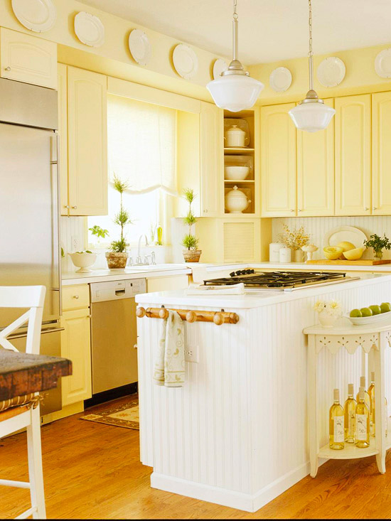 painted kitchen cabinets yellow