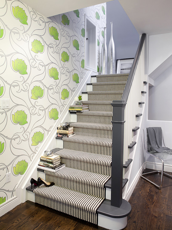 contemporary basement staircase