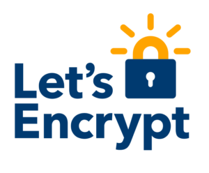 Let's Encrypt standard logo and text. A blue and yellow lock with the words Let's Encrypt